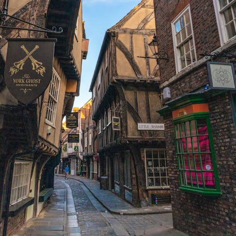 Take a twelve-minute walk over to The Shambles for some shopping