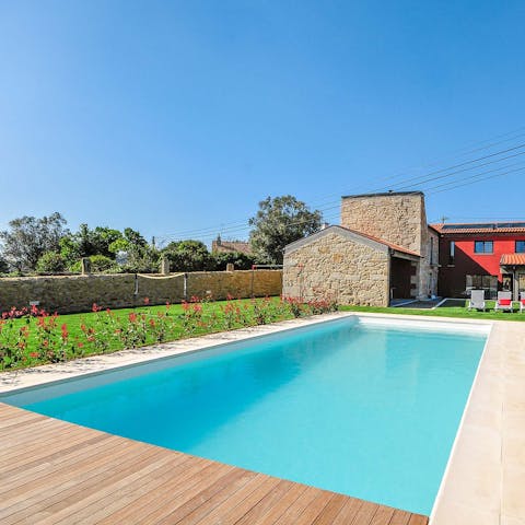 Cool off from the Portuguese sun in the inviting private pool