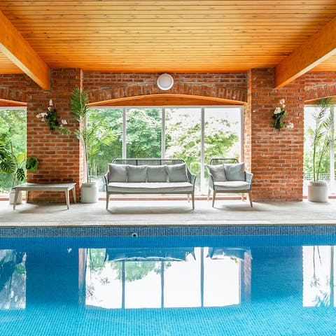 Go for a few laps in the shared indoor swimming pool