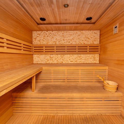 Unwind in the sauna after a walk in the Yorkshire countryside