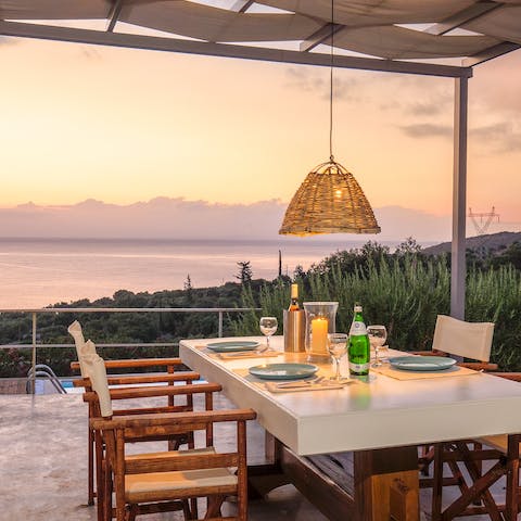 Dine alfresco on the terrace and enjoy the seclusion of this beautiful island