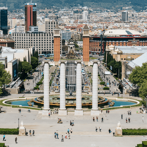 Visit the grand Plaça d'Espanya, just 250 metres from home