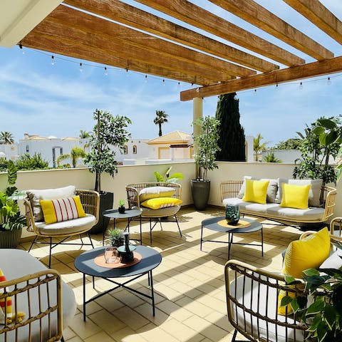 Savour a glass or two of sherry on the dreamy roof terrace
