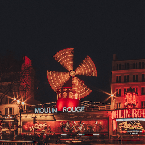 Head out for an evening at the cabaret – the Moulin Rouge is just a nine-minute walk away