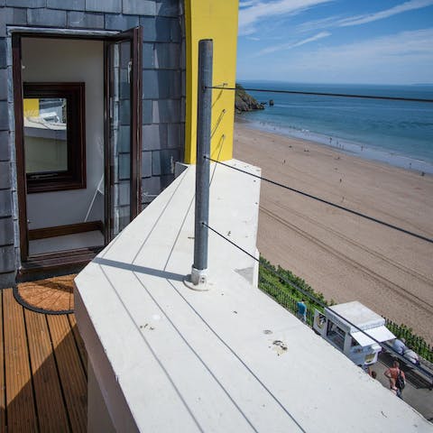 Enjoy fresh sea air and stunning views from the balcony