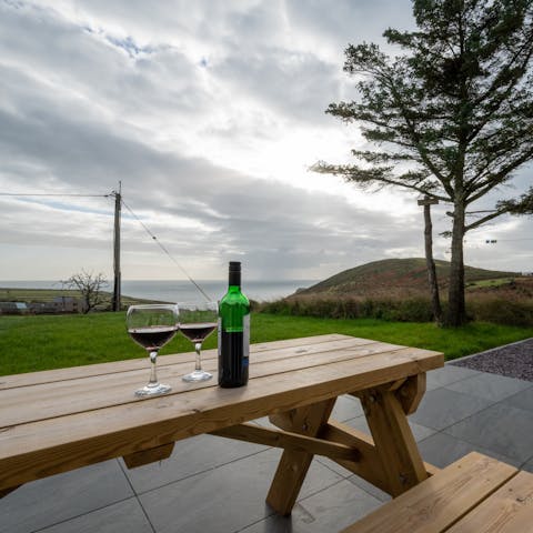 Sip a glass of wine on the patio as you admire the views