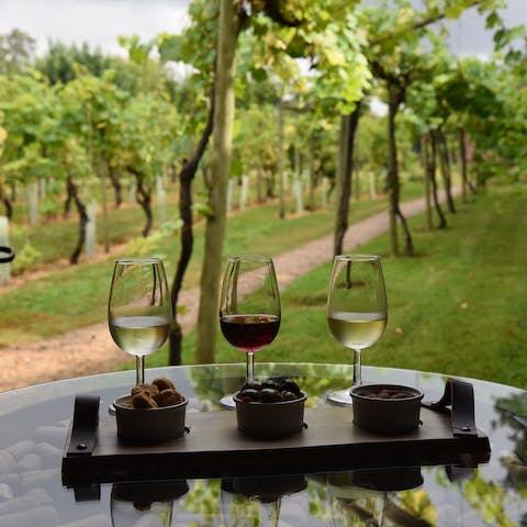 Make the five-minute walk to the vineyard next door for tastings and tours