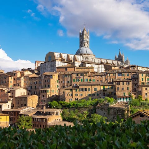 Enjoy shopping, dining and sightseeing in nearby Siena