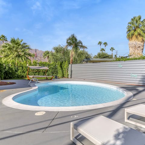 Cool off from the desert heat with a soak in the pool – it can be heated during the winter
