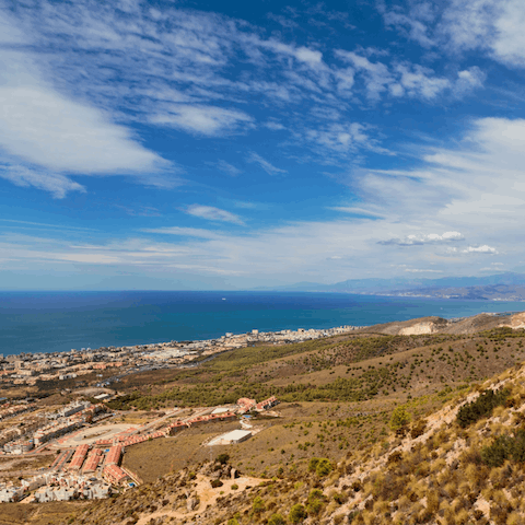 Walk down to the beautiful beaches and promenades of Fuengirola and Benalmadena