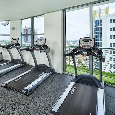 Stay active in the shared gym, which offers state-of- the-art equipment