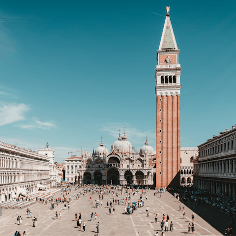 Stay in the centre of Venice, just a one-minute walk from the bustling Piazza San Marco 