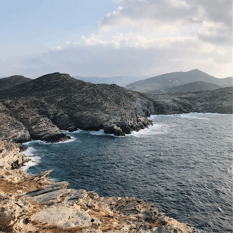 Walk along the glorious Paros coastline, drenched in natural beauty