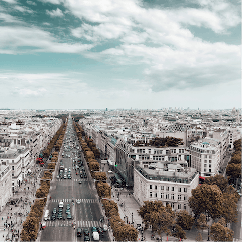 Hop on the metro just 200 metres away and you'll be at Champs Elysées in just sixteen minutes