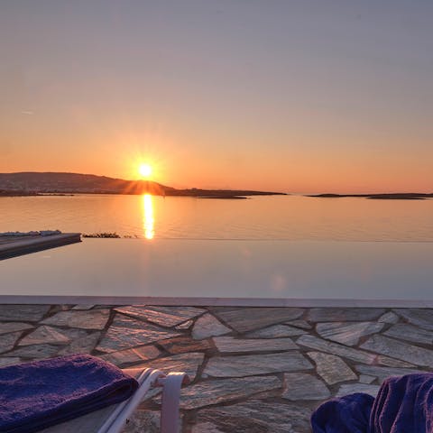 Take one last dip in the infinity pool before the sun goes down