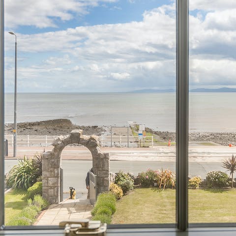Admire sea views from the living room