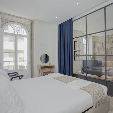 Look forward to a restful night's sleep in the elegantly designed bedroom