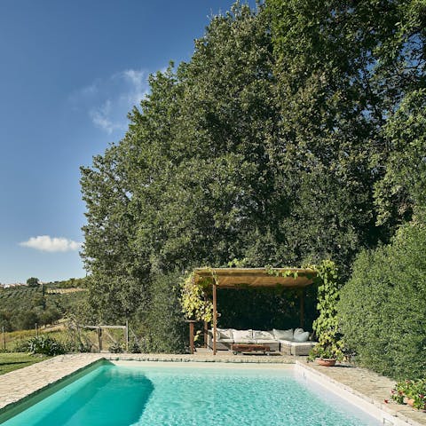 Swim in the private pool to cool off in the Italian heat
