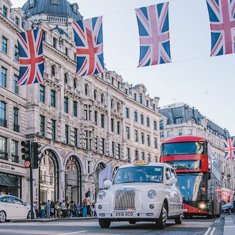 Indulge in some retail therapy on Oxford Street, an eight-minute stroll from your door