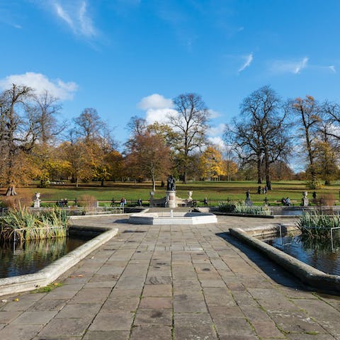 Wander through Hyde Park's Italian Gardens, located mere metres from your building