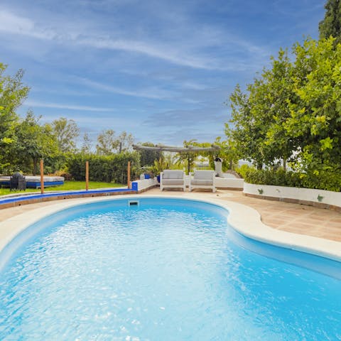 Start the day with a refreshing swim in the private pool