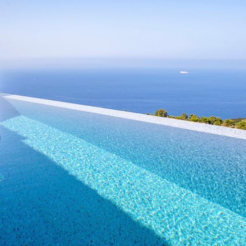 Cool off from the Greek sun in the infinity pool