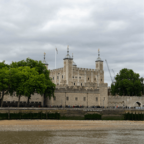 Admire the Crown Jewels in the Tower of London, a thirty-minute tube ride away