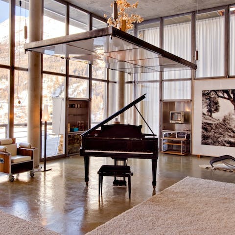 Play a tune on the Steinway piano
