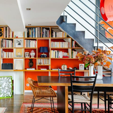 Curl up with a book in this bright, eclectic home-from-home