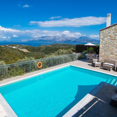 Admire the landscape as you swim gentle laps in the private swimming pool