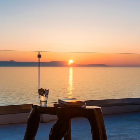 Have a glass of raki as you watch the amazing sunsets