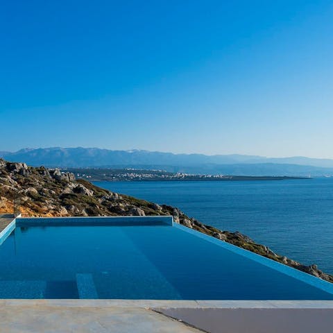 Cool off from the Crete sun in the infinity pool