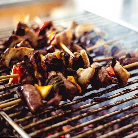 Sizzle up a storm on the shared outdoor grill