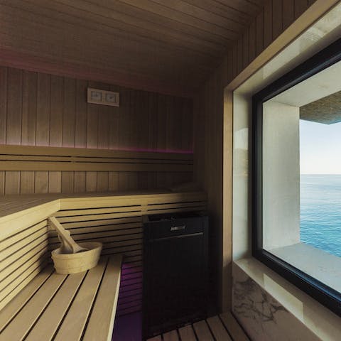 Enjoy a proper sauna session with a view