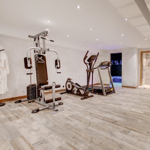 Start the day with a reinvigorating workout in the communal gym
