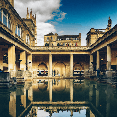 Make the city’s iconic Roman Baths your first port of call – just a stroll away