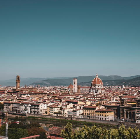 Admire the view of Florence from Piazzale Michelangelo – the city is only thirty minutes away