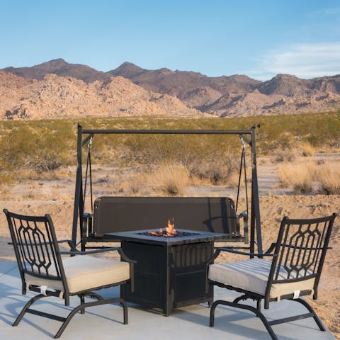 Spend cool desert evenings around the fire pit