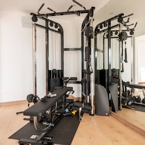 Have a good workout at the private gym 