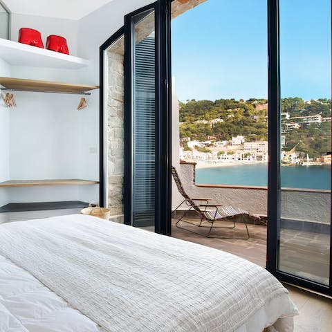 Roll out of bed and into the sunshine, and enjoy sea views from bed