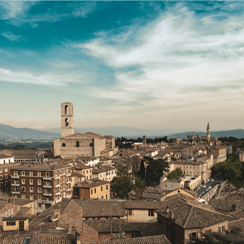 Visit historic Perugia, twenty minutes away by car