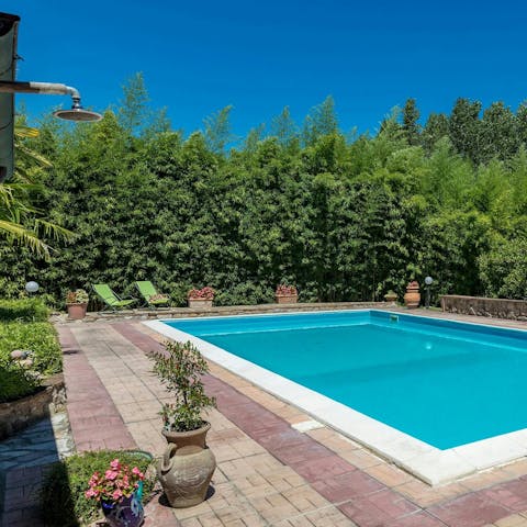 Cool off in the Italian heat with a dip in the private pool