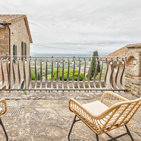 Sit out on the terrace and admire expansive countryside views