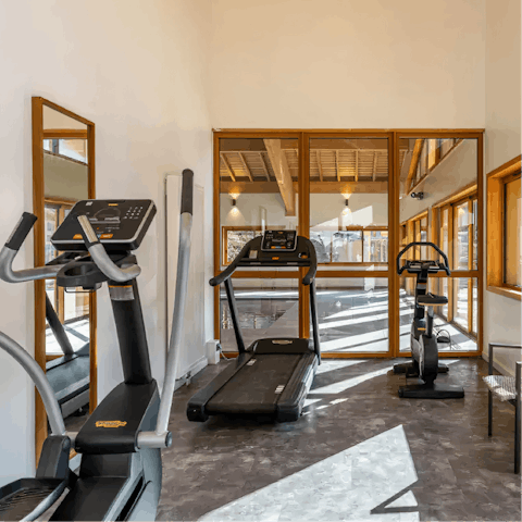 Work up an appetite in the on-site fitness room