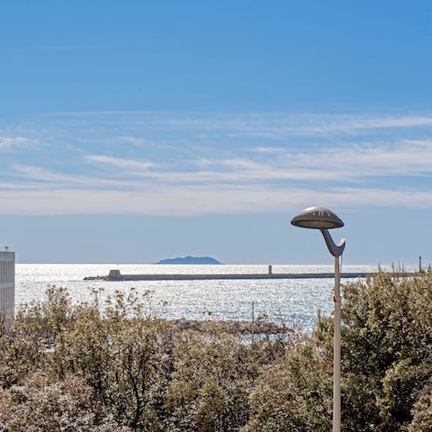 Admire the Mediterranean Sea views from this home