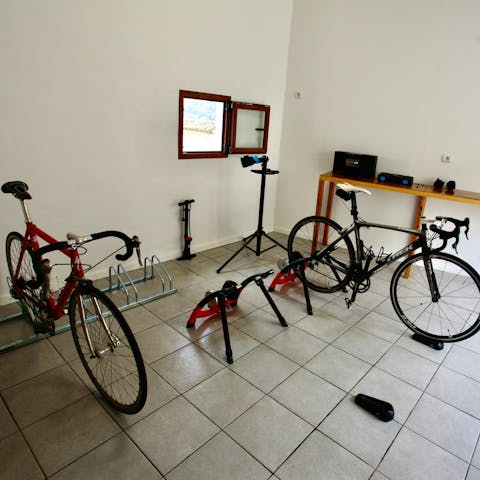 Cycle through this mountainous region and make use of the dedicated bike room