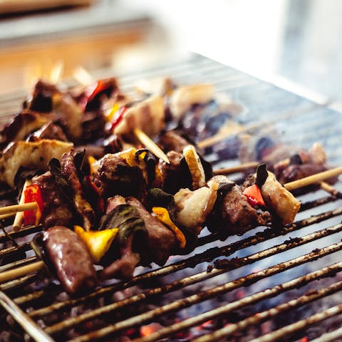 Fire up the built-in barbecue for evening meals