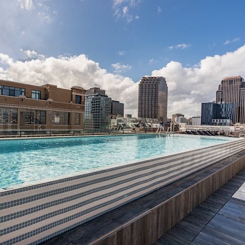 Swim among the rooftops in the communal pool