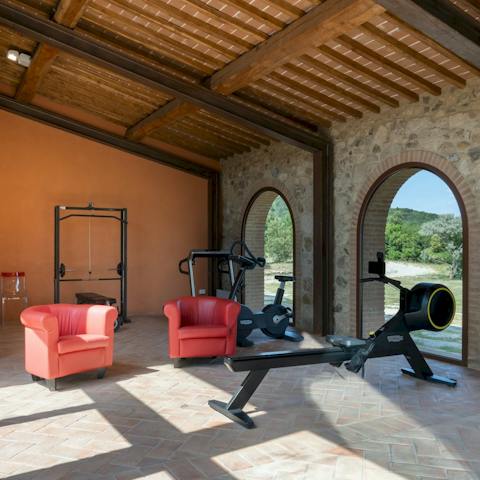 Energise your stay with an uplifting workout in the home gym