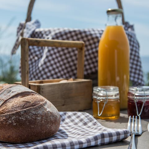 Savour a fresh breakfast on the terrace every morning, courtesy of your host
